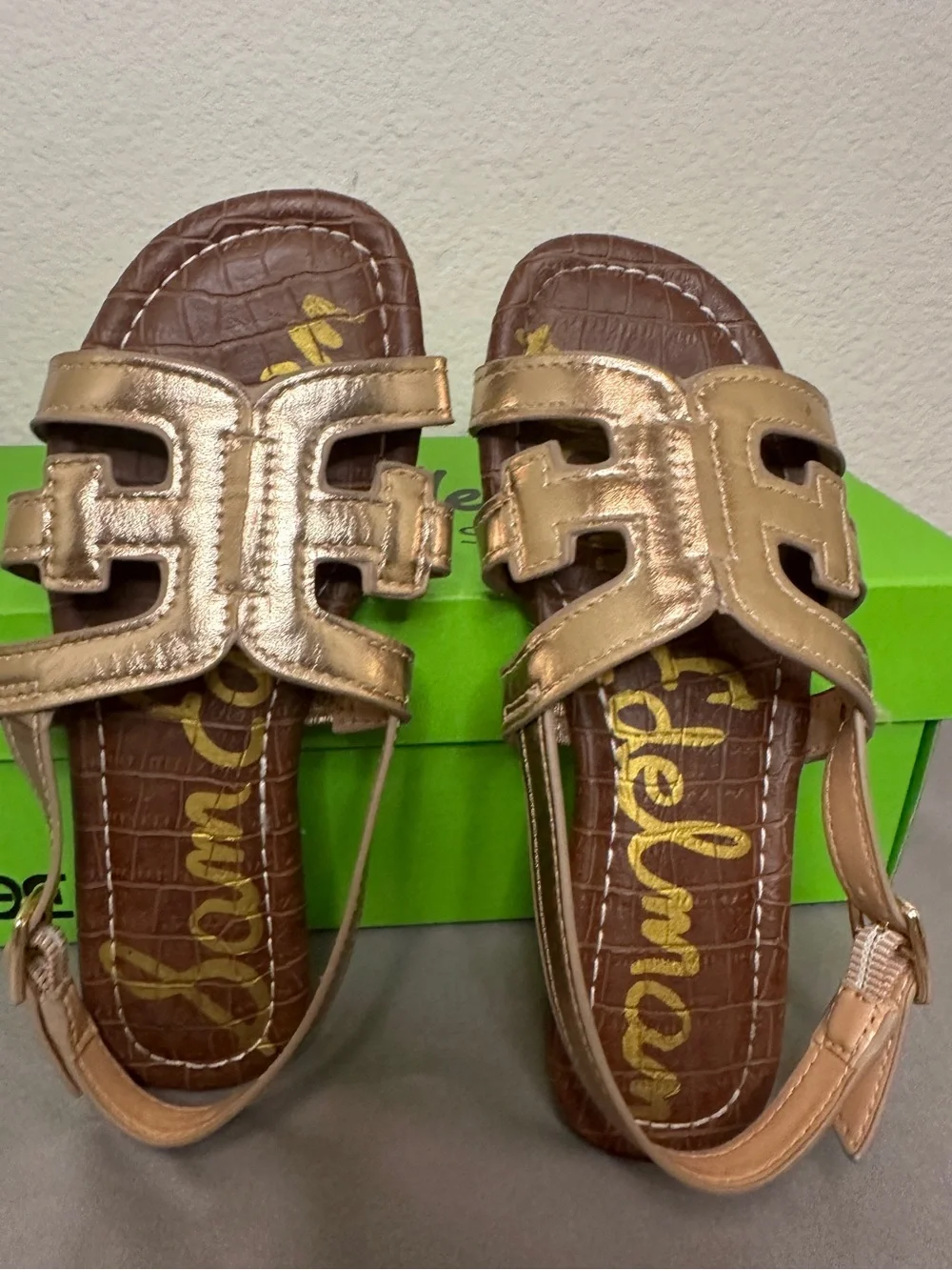 Sam Edelman Sling Back Rose Gold Sandal with Buckle (girls size 13)